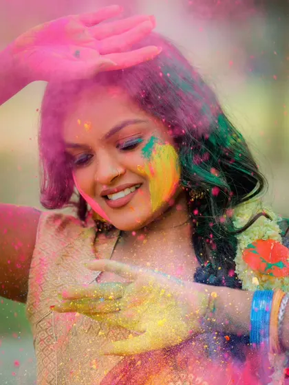 Fun, themed shoots are a great way to get creative. This Holi festival shoot is all about capturing vibrant colors and joyful energy.