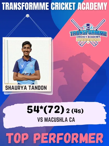 Shaurya Tandon's crucial unbeaten fifty in the semi-final of the U-14 tournament.