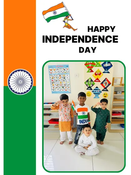 Saluting the flag with pride on Independence Day. We teach children about our country's history through songs and stories, fostering a sense of patriotism and community.