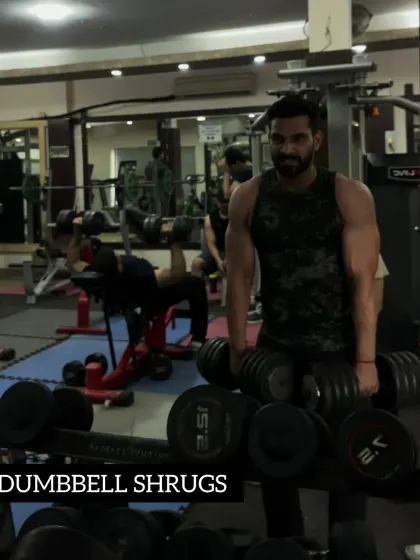 Day 28 of 90. Building massive traps with heavy dumbbell shrugs.
