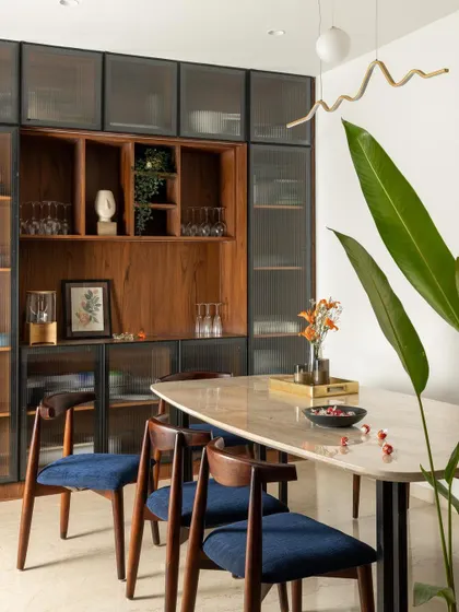 Another angle of the elegant dining space in "Timeless Tranquility."