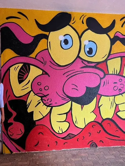 A peace sign for a piece I'm truly proud of. This mural was a blast to create.