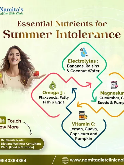 Summer can be tough on the body. I focus on essential nutrients to manage summer intolerance, including electrolytes from coconut water, magnesium from seeds, and Vitamin C from lemon and guava.