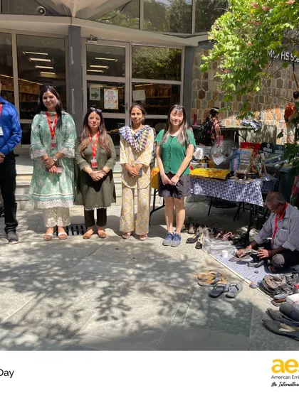 The team behind our Earth Day repair and donation stations. This event was a collaborative effort involving students, faculty, and local environmental groups like Chintan.