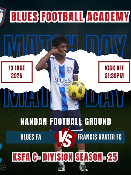 Match day announcement for the KSFA C-Division Season 25 game against Francis Xavier FC.