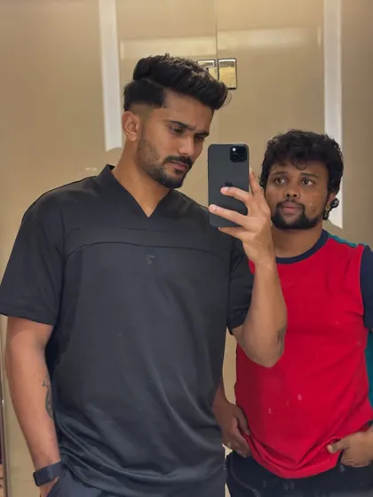 A final look at Nitish Kumar Reddy's haircut.