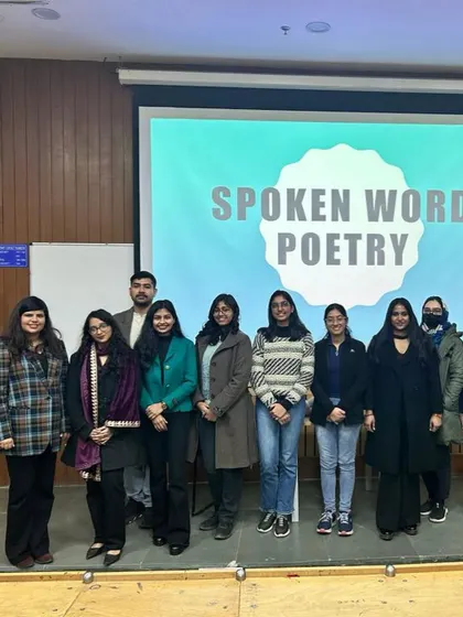 The group photo from our spoken word poetry workshop at IIT Delhi. It was an incredible experience interacting with the enthusiastic students and faculty.