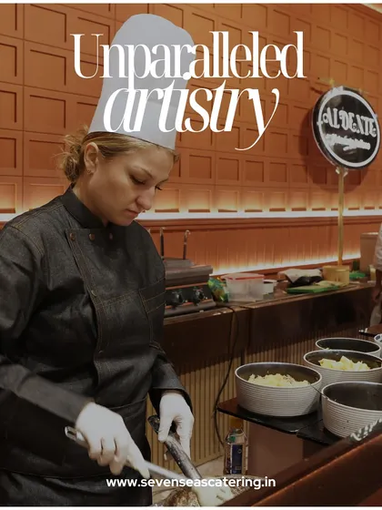 "Unparalleled artistry." This graphic features one of our international female chefs, highlighting the diversity and skill of our team and our commitment to artistic culinary expression.