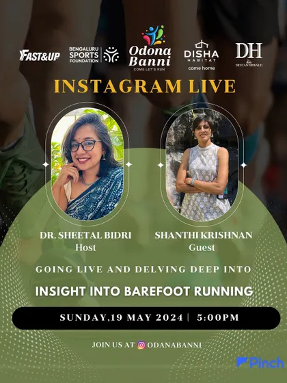 An Instagram Live session where I delved deep into the world of barefoot running. I am passionate about sharing my knowledge and experience to help others run safely and effectively.