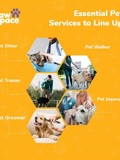 As a new pet parent, it's important to line up essential services. My checklist includes a pet sitter, walker, trainer, groomer, and pet insurance to ensure your pet is always well-cared for.