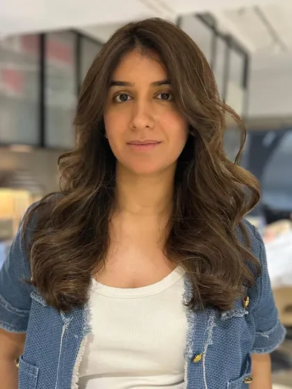 A complete hair color transformation using a classic highlight technique. The result is fresh, vibrant, and full of life.