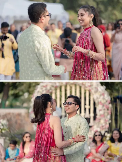 Candid moments from the Haldi. The smiles, the dancing, the interactions, it's these memories that make the event unforgettable.