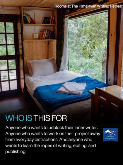 Your personal sanctuary awaits. Each room is designed to be a cozy, distraction-free space with a view, perfect for introspection, journaling, and working on your project. This is a space for anyone looking to unblock their inner writer.