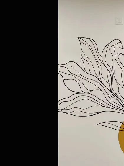 A close-up of the delicate line work. I often use different colored lines to add subtle complexity to the design.