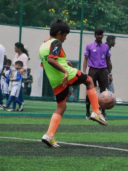 A young player from our U-9 team showing off his juggling skills. I encourage creativity and confidence on the ball.