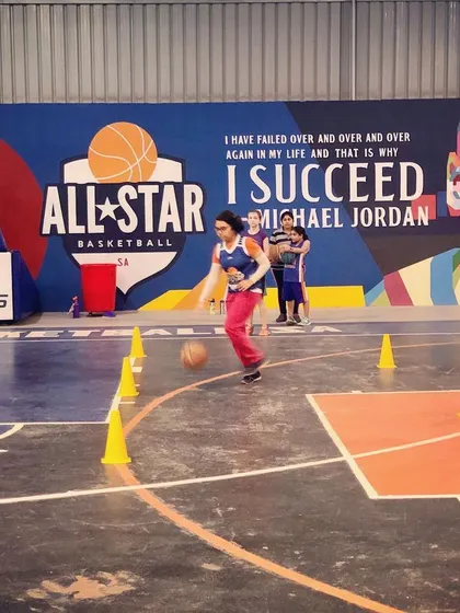 A look at one of our youth group sessions in action. Players navigate cone drills, learning to change direction and protect the ball in a dynamic setting.