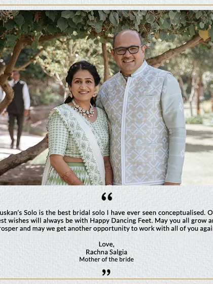 "Muskan's Solo is the best bridal solo I have ever seen conceptualised." A beautiful note from the mother of the bride that made our hearts full.