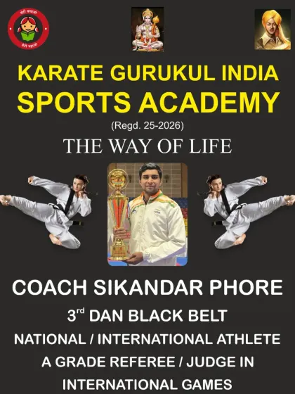 I am Coach Sikandar Phore, a national and international athlete and an A-grade referee. My academy, Karate Gurukul, is for those serious about mastering martial arts.