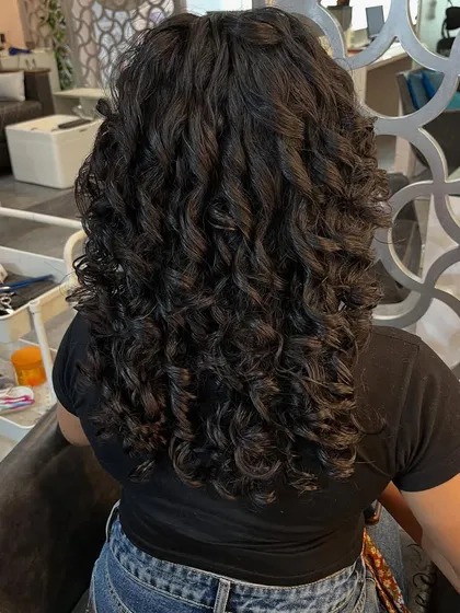 The back view shows how the layers create a full, cascading effect.