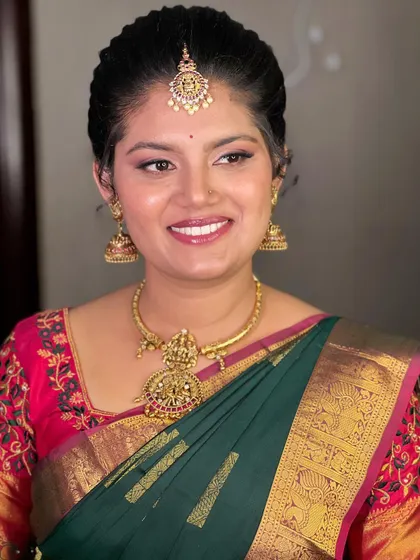 This portrait captures the skin-like finish of the makeup. My goal is to work with textured skin to enhance, not hide, ensuring the bride looks real and radiant.