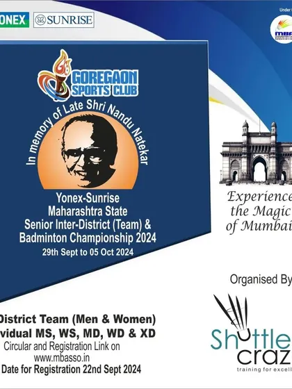 Announcing the Yonex-Sunrise Maharashtra State Senior Inter-District Championship, an event we organized to bring together the best talent in the state.