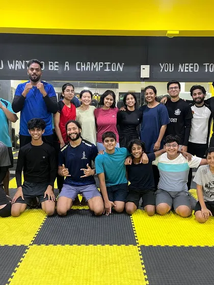 Our unstoppable team, posing together after another productive day of training.