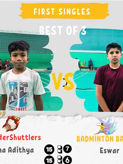 A First Singles match from Day 2 of the Rolling Cup. A strong performance from the Thunder Shuttlers.