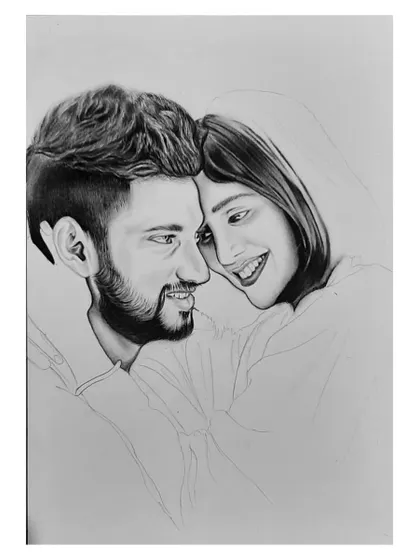 A look at how I created the 'Love Mocktail' couple portrait. These progress shots are perfect for anyone interested in a custom couple's sketch.