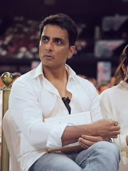 A close-up of actor Sonu Sood attending the JITO event. Our team ensures a smooth experience for all celebrity attendees.