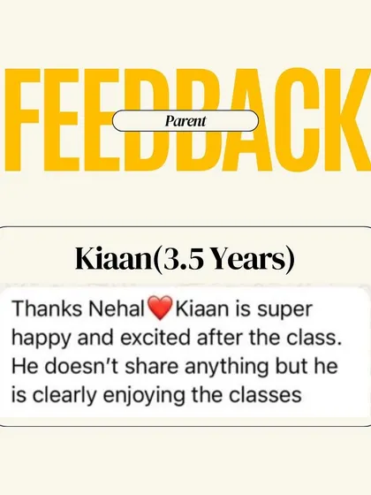 A happy child is the best feedback. We are thrilled to know that our classes are a source of joy and excitement for the little ones.