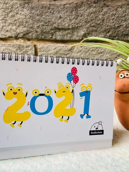 The cover of my 2021 desk calendar! This was one of my earlier designs and it brings back so many memories.