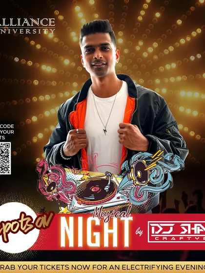 The official event poster for my performance at Alliance University's 'Deepotsav' musical night. I was thrilled to bring an electrifying evening to the students.