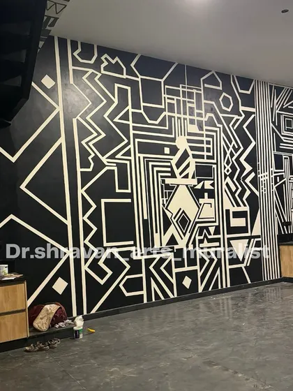 This African-themed geometric pattern was a great challenge. The key was getting the white lines perfectly crisp after removing the tape. It was a new experience and a great learning process.