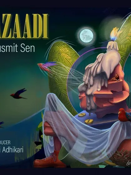 The cover art for the album 'Azaadi' by the legendary Susmit Sen. I had the honour of lending my voice to the first song, 'Saiba Tandela', a truly wonderful experience working with such masters.