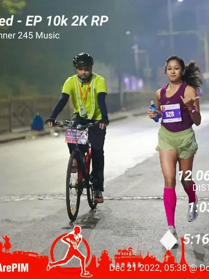 Each of us has a fire in our hearts. It's our goal to find it and keep it lit. Being paced by a cyclist during a rainy run, pushing through the elements.