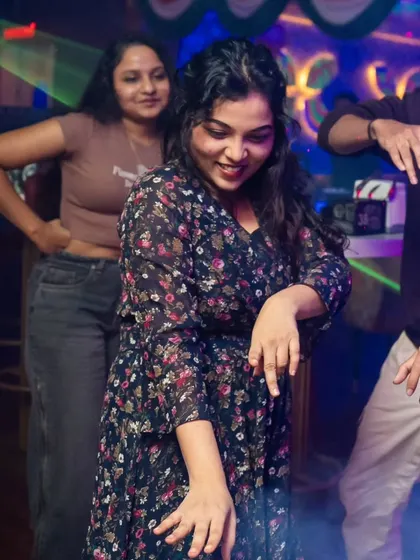 Guests enjoying the dance floor during the Republic Day party.