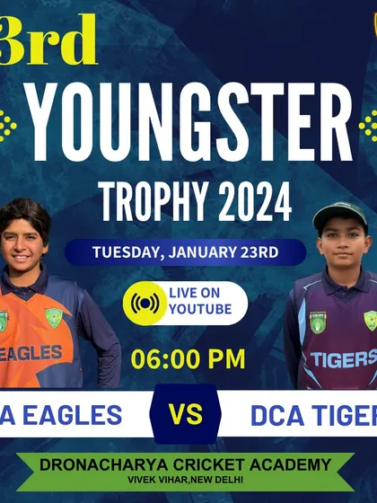 Match day graphic for the DCA Eagles vs DCA Tigers game, building excitement for the contest.