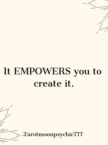This is what tarot truly does. It doesn't just predict the future; it empowers you to create it.