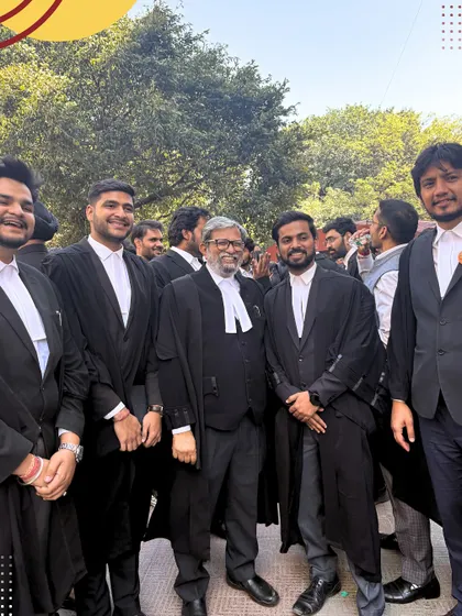 Surrounded by a group of enthusiastic young lawyers. Their energy and fresh perspectives are invaluable, and it is a pleasure to have them by my side on this journey.