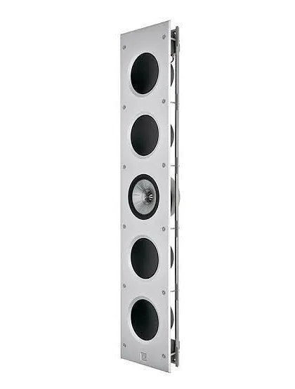A profile view of the KEF Ci5160RL-THX in-wall speaker. This unit is engineered for the highest level of performance in custom home theaters. Its slim profile allows for flush installation, providing reference-quality sound from a source that blends seamlessly into the wall.