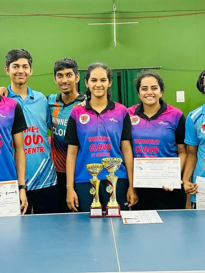 Our successful paddlers from the 2nd Karnataka State Ranking Tournament 2023. The camaraderie and mutual support are evident as they pose with their trophies.