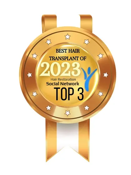 We are proud to have received the 'Best Hair Transplant of 2023' award from the Hair Restoration Social Network. This recognition from a leading patient advocacy community affirms our commitment to excellence and patient satisfaction.
