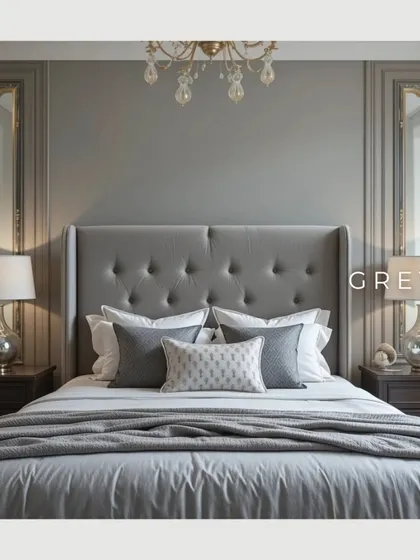 Grey is a versatile and sophisticated neutral. It can create a calm and balanced atmosphere, as seen in this elegant bedroom, and serves as a perfect backdrop for other colors and textures.