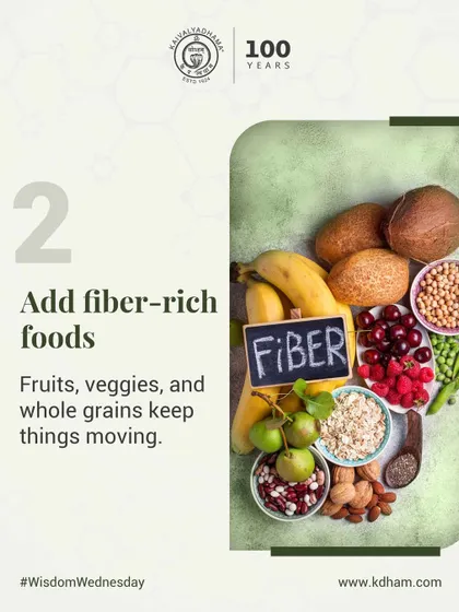 Incorporating fiber-rich foods like fruits, vegetables, and whole grains is essential for digestive health. Fiber keeps the digestive tract moving and supports a healthy gut microbiome.