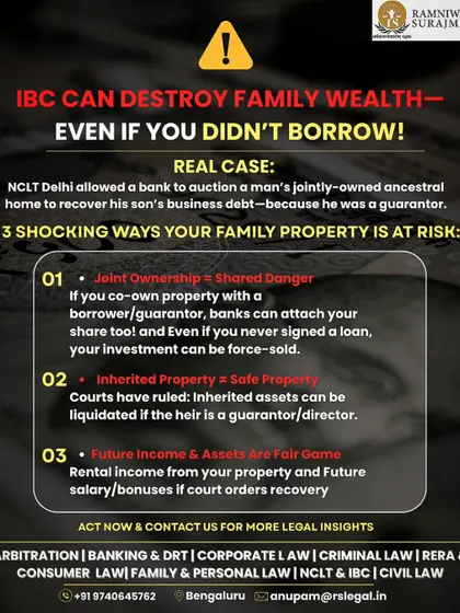 Did you know that even jointly-owned ancestral homes and future income from rental properties can be attached to recover a business debt if you are a guarantor? We break down three shocking ways your family property is at risk under the IBC.