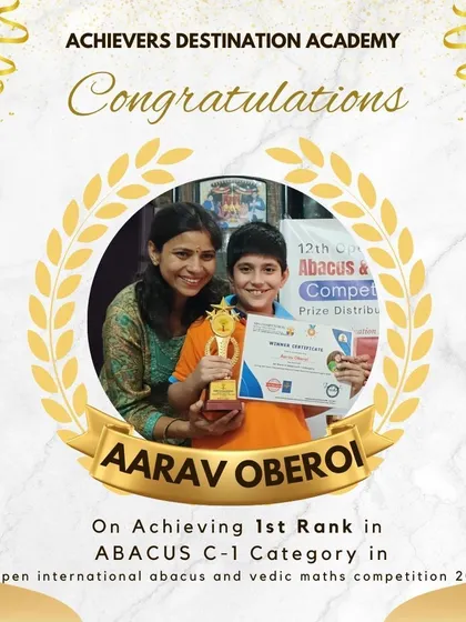 We applaud Aarav from Dehradun for achieving the 1st rank in his category in the Open International Abacus and Vedic Maths Competition.