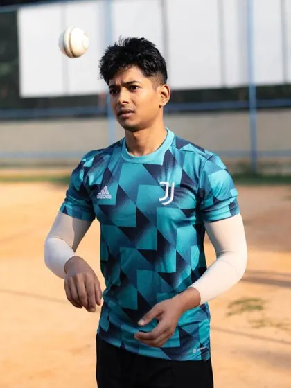 A moment of focus on the cricket ground. This sport taught me discipline and is a constant source of joy and motivation in my life.