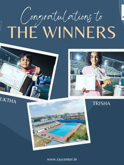 A tribute to our winners, Yuktha and Trisha, showcasing their hard-earned medals and certificates.