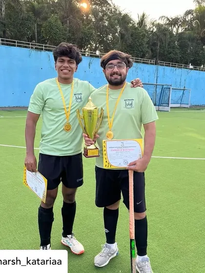 We congratulate our players Harsh and Vedant on their gold medal victory in the Inter-College hockey tournament. Their success is a proud moment for our entire club.