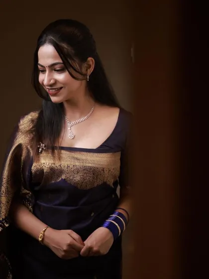 A candid, happy moment. The simple diamond necklace is the perfect accessory for this clean and elegant makeup look.